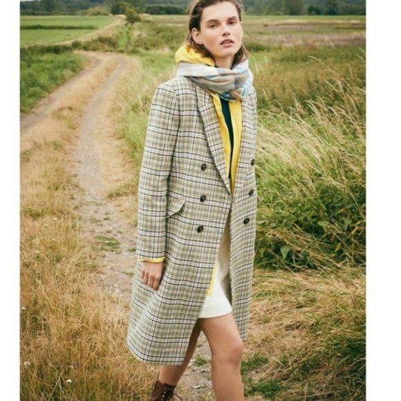 J. Crew Long Double-breasted Topcoat In Plaid